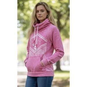 Roxy Women's Vintage Half Neck Size Medium Pull Over Y2K Pink